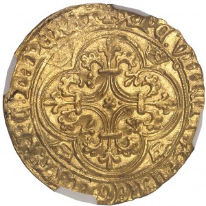 Charles VI (1380-1422). Écu d’or à la couronne, 5e émission ND (1411-1418), Toulouse.