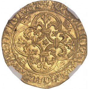 Charles VI (1380-1422). Écu d’or à la couronne, 5e émission ND (1411-1418), Villeneuve-lès-Avignon.