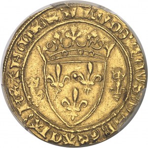 Louis XI (1461-1483). Écu d’or à la couronne, 1ère émission ND (1461), Saint-Pourçain.