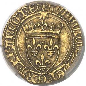 Louis XI (1461-1483). Demi-écu d’or au soleil ND (1475), Lyon.