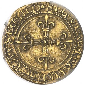 Louis XI (1461-1483). Demi-écu d’or au soleil ND (1475), Lyon.