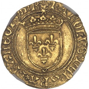 Charles VIII (1483-1498). Écu d’or au soleil, 1ère émission ou 1ère émission modifiée (sans différent) 1483, Bordeaux.