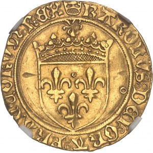 Charles VIII (1483-1498). Écu d’or au soleil, 1ère émission, 2e type ND (1493-1494), PT, Poitiers.