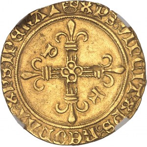 Charles VIII (1483-1498). Écu d’or au soleil, 1ère émission, 2e type ND (1493-1494), PT, Poitiers.