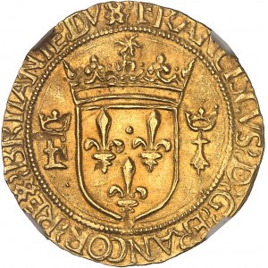 François Ier (1515-1547). Écu d’or au soleil de Bretagne, 2e type ND (1534-1540), N, Nantes.