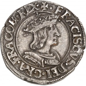 François Ier (1515-1547). Teston du Dauphiné, 2e type, avec F au revers ND, Romans.