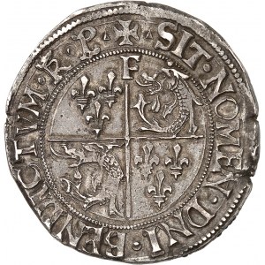 François Ier (1515-1547). Teston du Dauphiné, 2e type, avec F au revers ND, Romans.