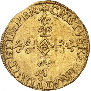 Henri III (1574-1589). Écu d’or au soleil, 1er type 1580, &, Aix-en-Provence.