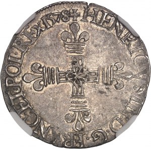 Henri III (1574-1589). Quart d’écu 1578, H, La Rochelle.