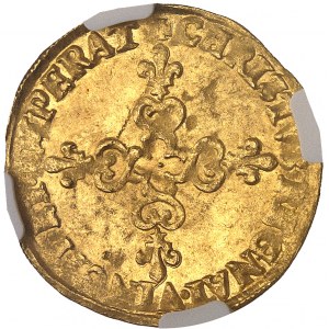 Charles X (1589-1594). Écu d’or au soleil 1er type 1590, A, Paris.