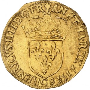 Henri IV (1589-1610). Écu d’or au soleil, 1er type 1598, C, Saint-Lô.