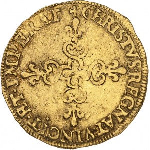 Henri IV (1589-1610). Écu d’or au soleil, 1er type 1598, C, Saint-Lô.