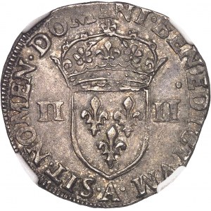 Henri IV (1589-1610). Quart d’écu, 1er type avec croix aux bras fleurdelisés de face 1603, A, Paris.