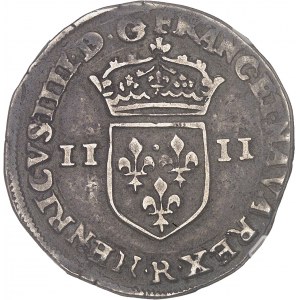Henri IV (1589-1610). Quart d’écu, écu de face, 4e type, avec lis 1603, R, Villeneuve-lès-Avignon.