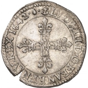 Louis XIII (1610-1643). Quart d’écu, 1er type 1642, Z, Grenoble.