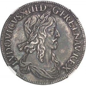 Louis XIII (1610-1643). Écu d’argent, 2e type 1642, A, Paris (rose).