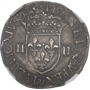Louis XIV (1643-1715). Quart d’écu, 2e type, titulature du côté de l’écu et croix feuillue 1644, &, Aix-en-Provence.