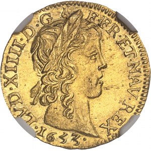 Louis XIV (1643-1715). Louis d’or à la mèche longue 1653, I, Limoges.