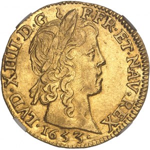 Louis XIV (1643-1715). Louis d’or à la mèche longue 1653, I, Limoges.