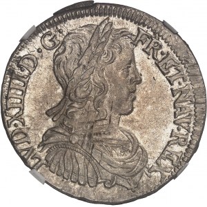 Louis XIV (1643-1715). Demi-écu à la mèche longue 1650, L, Bayonne.