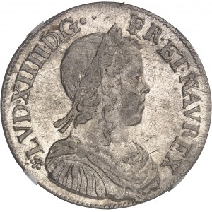 Louis XIV (1643-1715). Demi-écu à la mèche longue 1652, E, Tours.