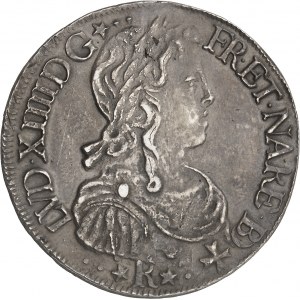 Louis XIV (1643-1715). Écu de Béarn à la mèche longue 1658, Morlaàs.