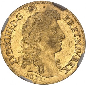 Louis XIV (1643-1715). Louis d’or à la tête nue 1671, A, Paris.