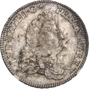 Louis XIV (1643-1715). Demi-écu de Flandre ou pièce de 2 livres de Flandre 1687, L couronné, Lille.