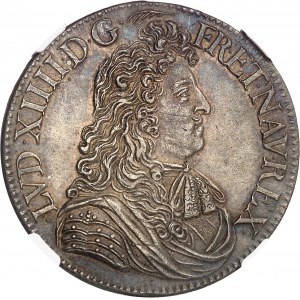 Louis XIV (1643-1715). Écu à la cravate, 2e émission par F. Warin 1679, A, Paris.
