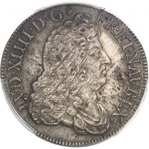 Louis XIV (1643-1715). Demi-écu à la perruque avec buste drapé à l’antique 1688, D, Lyon.
