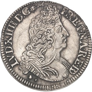 Louis XIV (1643-1715). Écu de Béarn aux insignes, réformation 1701, Pau.