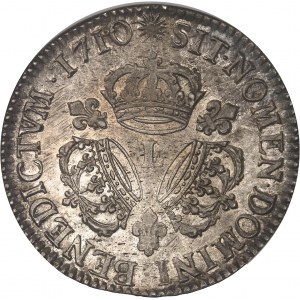 Louis XIV (1643-1715). Écu aux trois couronnes 1710, L, Bayonne.