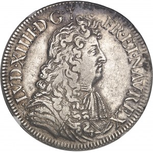 Louis XIV (1643-1715). Écu à la cravate, 2e émission par F. Warin 1680, S, Reims.