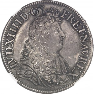 Louis XIV (1643-1715). Écu à la cravate, 2e émission par F. Warin 1681, S, Reims.