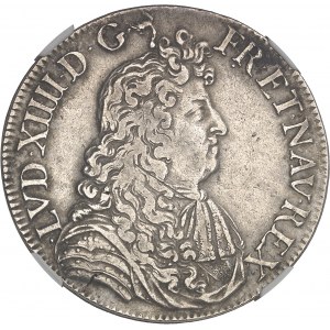 Louis XIV (1643-1715). Écu à la cravate, 2e émission par F. Warin 1681, S, Reims.