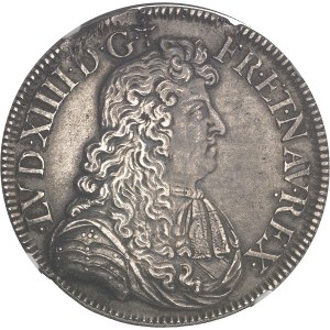 Louis XIV (1643-1715). Écu à la cravate, 2e émission par F. Warin 1683, S, Reims.