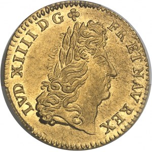 Louis XIV (1643-1715). Louis d’or à l’écu, flan neuf 1690, S, Reims.