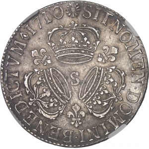 Louis XIV (1643-1715). Écu aux trois couronnes 1710/00, S, Reims.