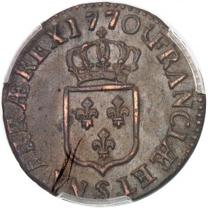 Louis XV (1715-1774). Demi-sol à la vieille tête 1770, S, Reims.
