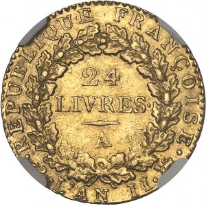 Convention (1792-1795). Louis d’or de 24 livres 1793 - L’An II, A, Paris.