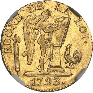 Convention (1792-1795). Louis d’or de 24 livres 1793 - L’An II, A, Paris.