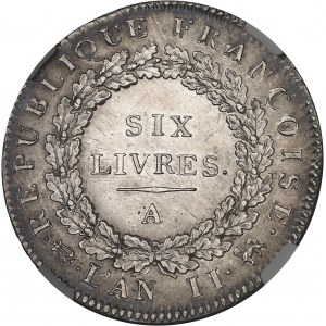 Convention (1792-1795). Écu de 6 livres FRANÇOISE 1793, A, Paris.