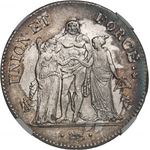 Directoire (1795-1799). 5 francs Union et Force An 7, Q, Perpignan.