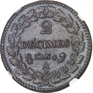 Directoire (1795-1799). 2 décimes Dupré An 4 (1795), A, Paris.