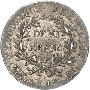 Consulat (1799-1804). Demi-franc Bonaparte An 12 (1803-1804), M, Toulouse.