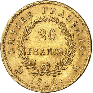 Premier Empire / Napoléon Ier (1804-1814). 20 francs Empire 1810, A, Paris.