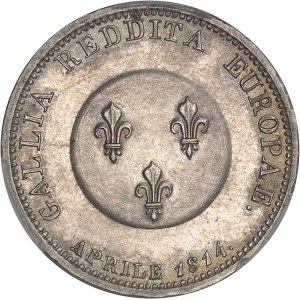 Louis XVIII (1814-1824). Module de 2 francs, Alexandre Ier Pacificateur de l’Europe 1814, Paris.