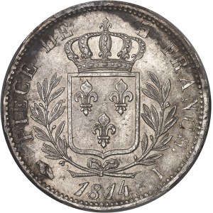 Louis XVIII (1814-1824). 5 francs buste habillé 1814, I, Limoges.