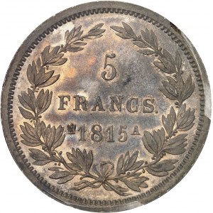 Cent-Jours / Napoléon Ier (mars-juillet 1815). Essai de 5 francs Empire par J.-P. Droz, Frappe spéciale (SP) 1815, A, Paris.