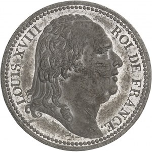 Louis XVIII (1814-1824). Essai de 40 francs Or par Andrieu, en étain 1815, Paris.
